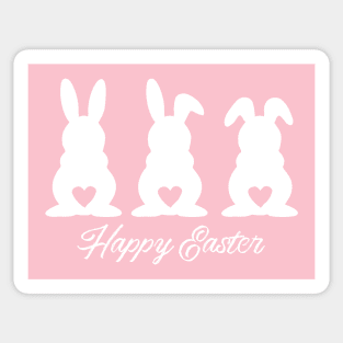 Three Easter Bunnies with Heart Shaped Tails Sticker